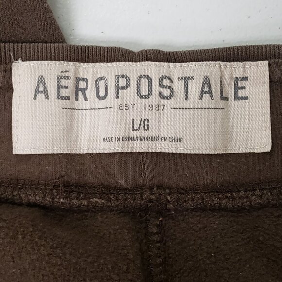 Aeropostale Mens Y2K Thick Athleisure Sweatpants Size L Brown Drawstring Gym - Picture 12 of 16